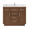 Custom image for Dark Oak with Brushed Nickel Trim / White Quartz / No Mirror