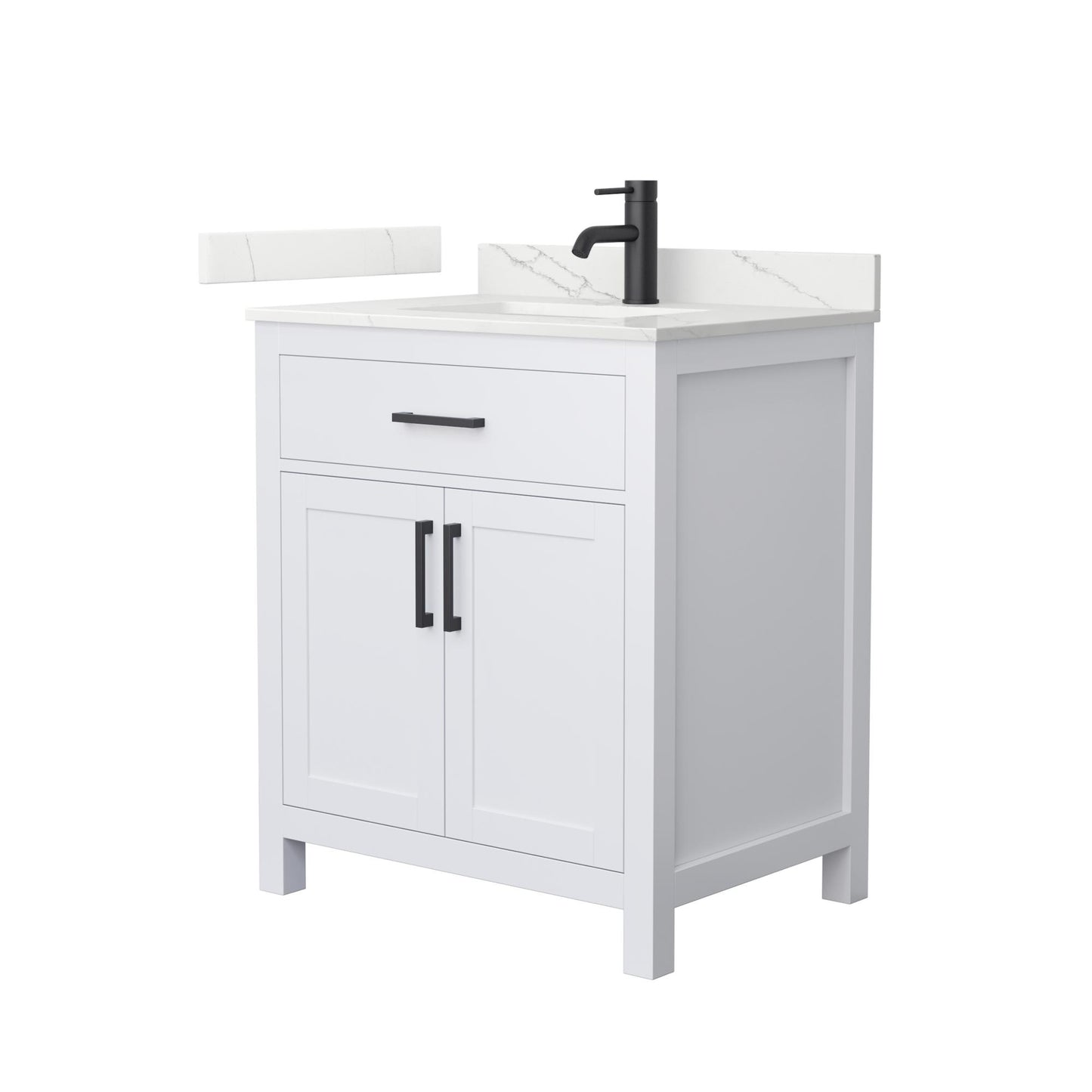 Beckett Bathroom Vanity with Countertop 30 inch Single Sink Single hole Faucet Setup