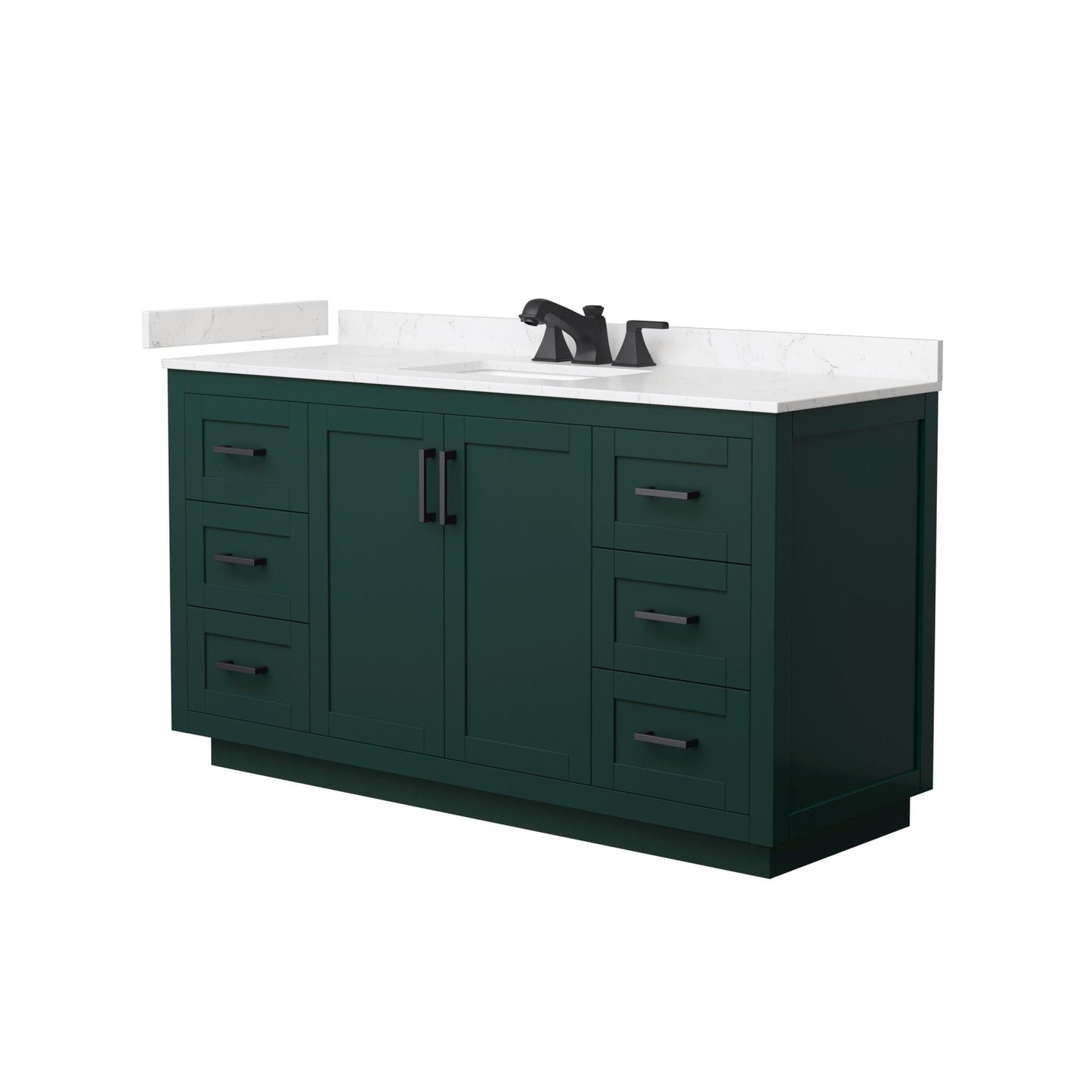 Miranda Bathroom Vanity with Countertop 60 inch Single Sink 3-hole Faucet Setup