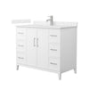 Custom image for White with Brushed Nickel Trim / Carrara Cultured Marble / No Mirror