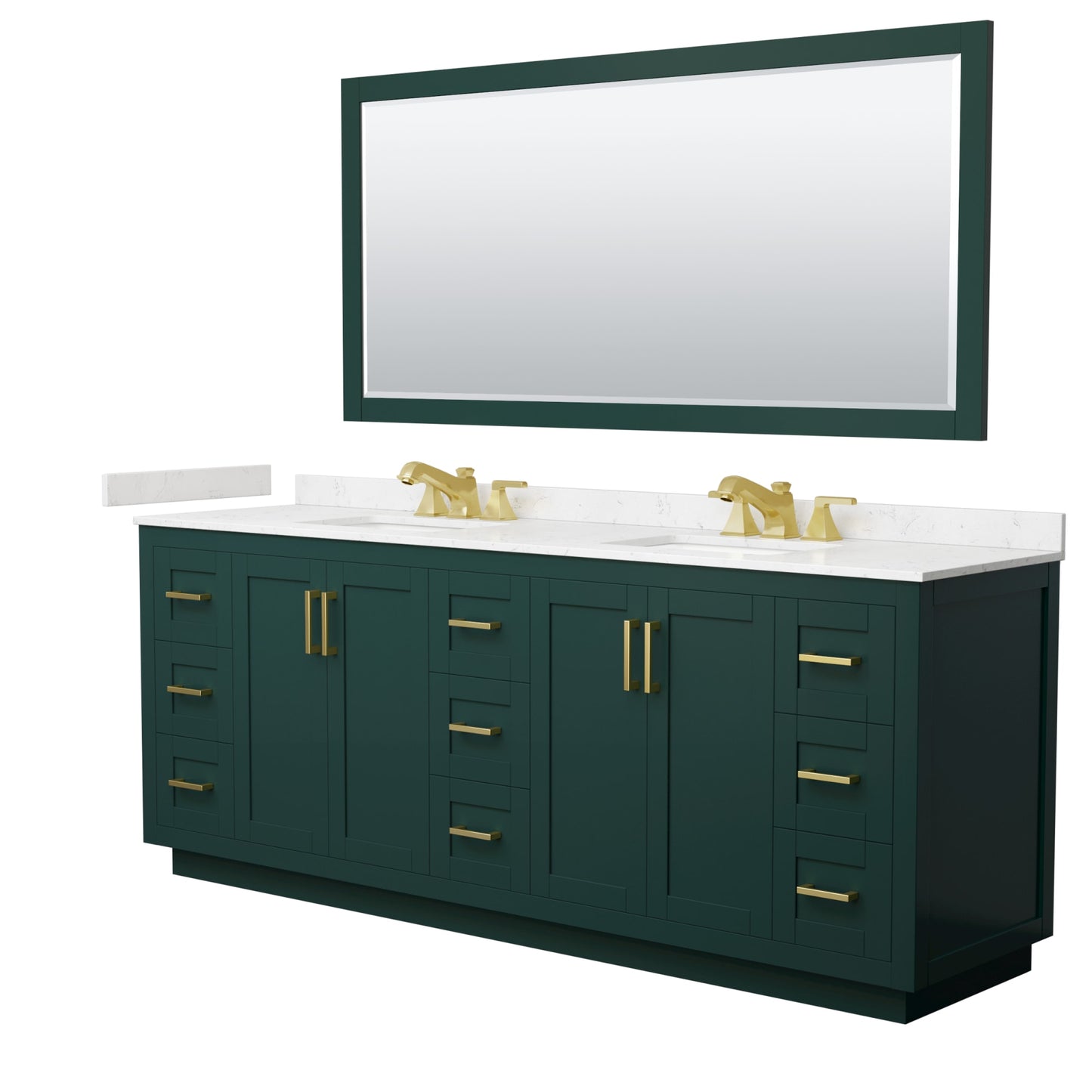 Miranda Bathroom Vanity with Countertop 84 inch Double Sink 3-hole Faucet Setup