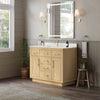 Custom image for Rift Oak with Brushed Gold Trim / White Cultured Marble / No Mirror