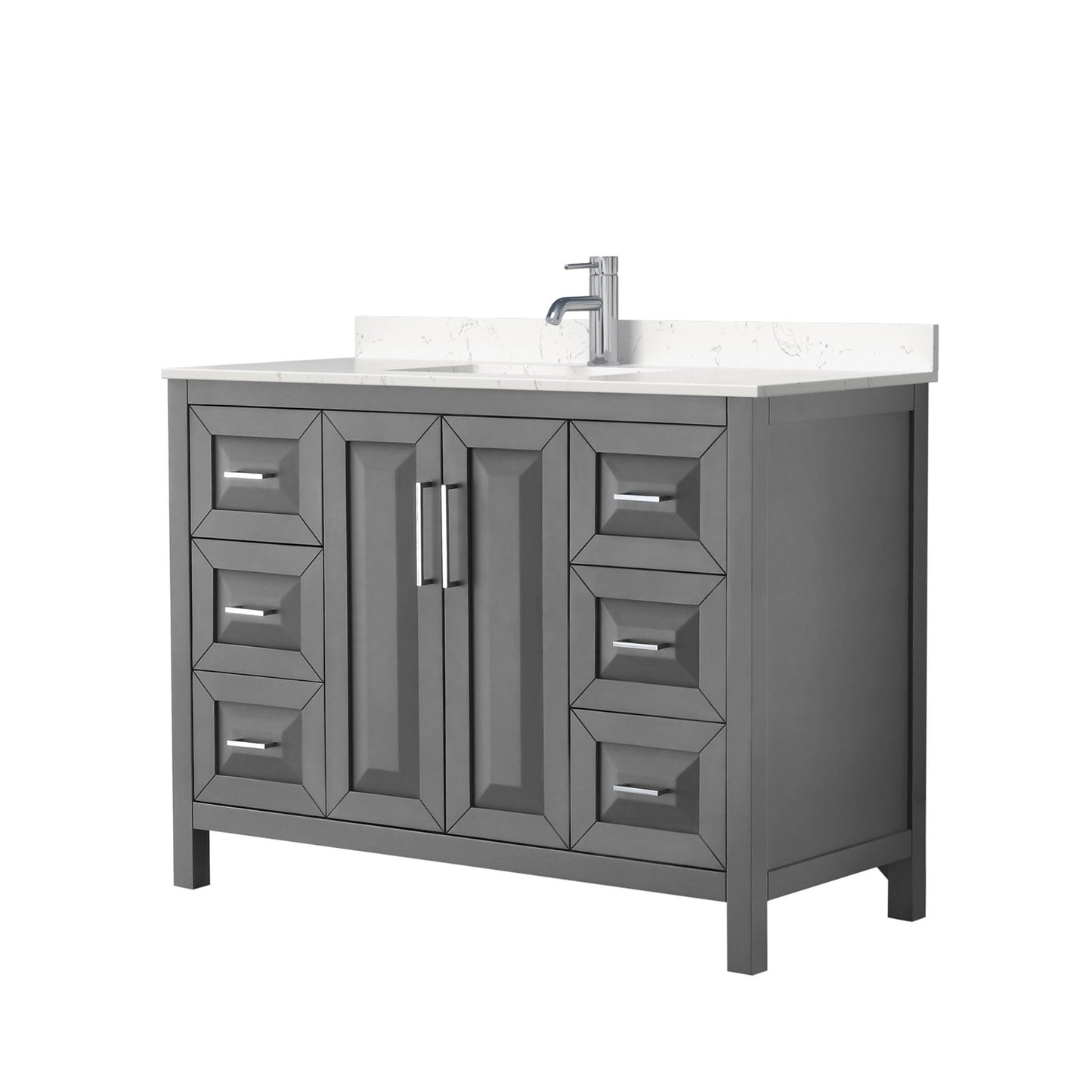 Daria Bathroom Vanity with Countertop 48 inch Single Sink Single hole Faucet Setup