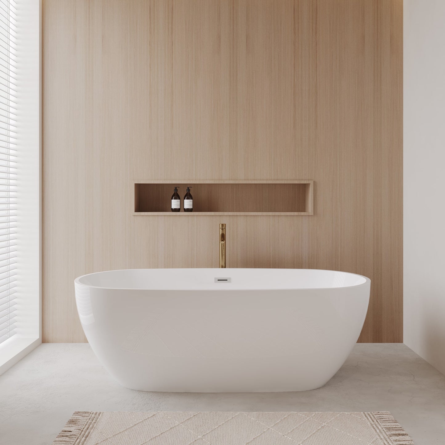 Juno Freestanding Acrylic Bathtub With Faucet 71 inch