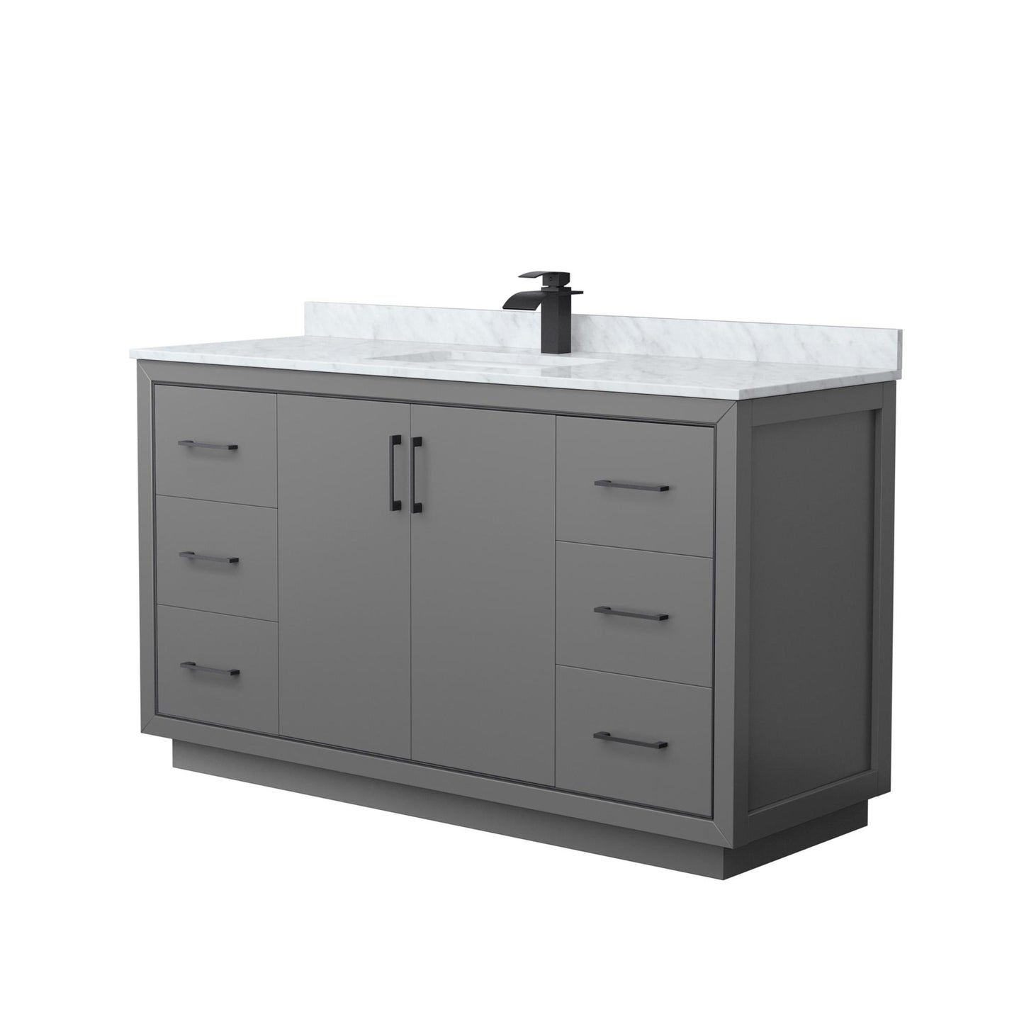 Icon Bathroom Vanity with Countertop 60 inch Single Sink Single hole Faucet Setup
