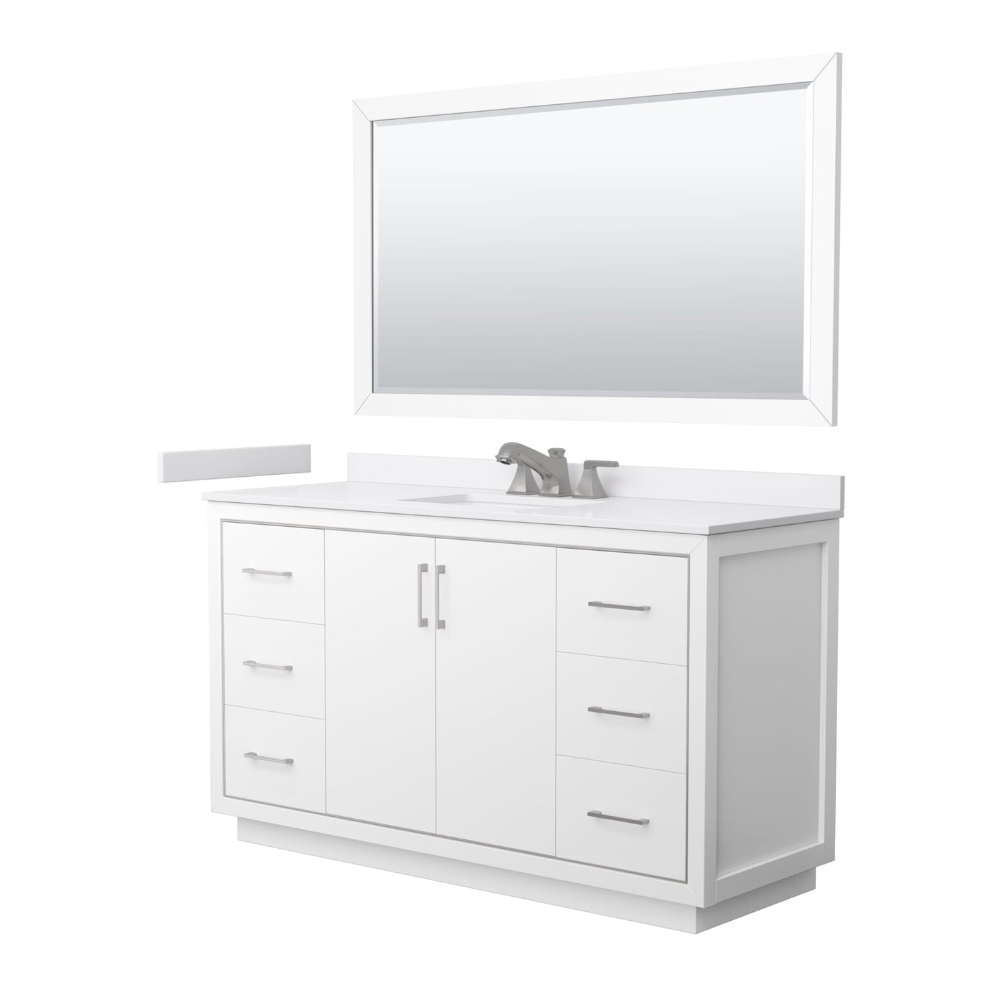 Icon Bathroom Vanity with Countertop 60 inch Single Sink 3-hole Faucet Setup