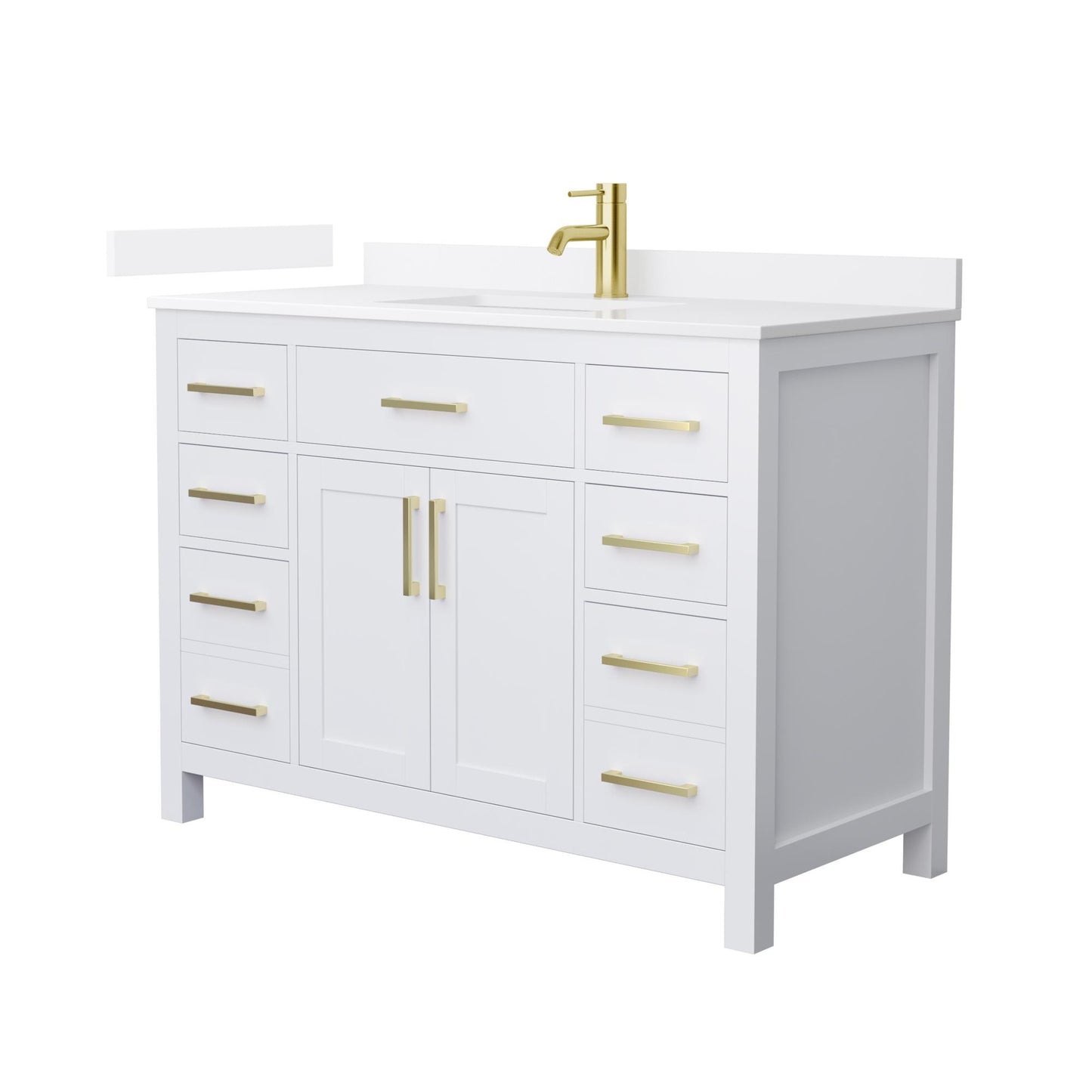 Beckett Bathroom Vanity with Countertop 48 inch Single Sink Single hole Faucet Setup