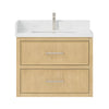 Custom image for Scandinavian Oak with Brushed Nickel Trim / White Quartz / No Mirror