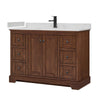 Custom image for Dark Walnut with Matte Black Trim / Carrara Cultured Marble / No Mirror