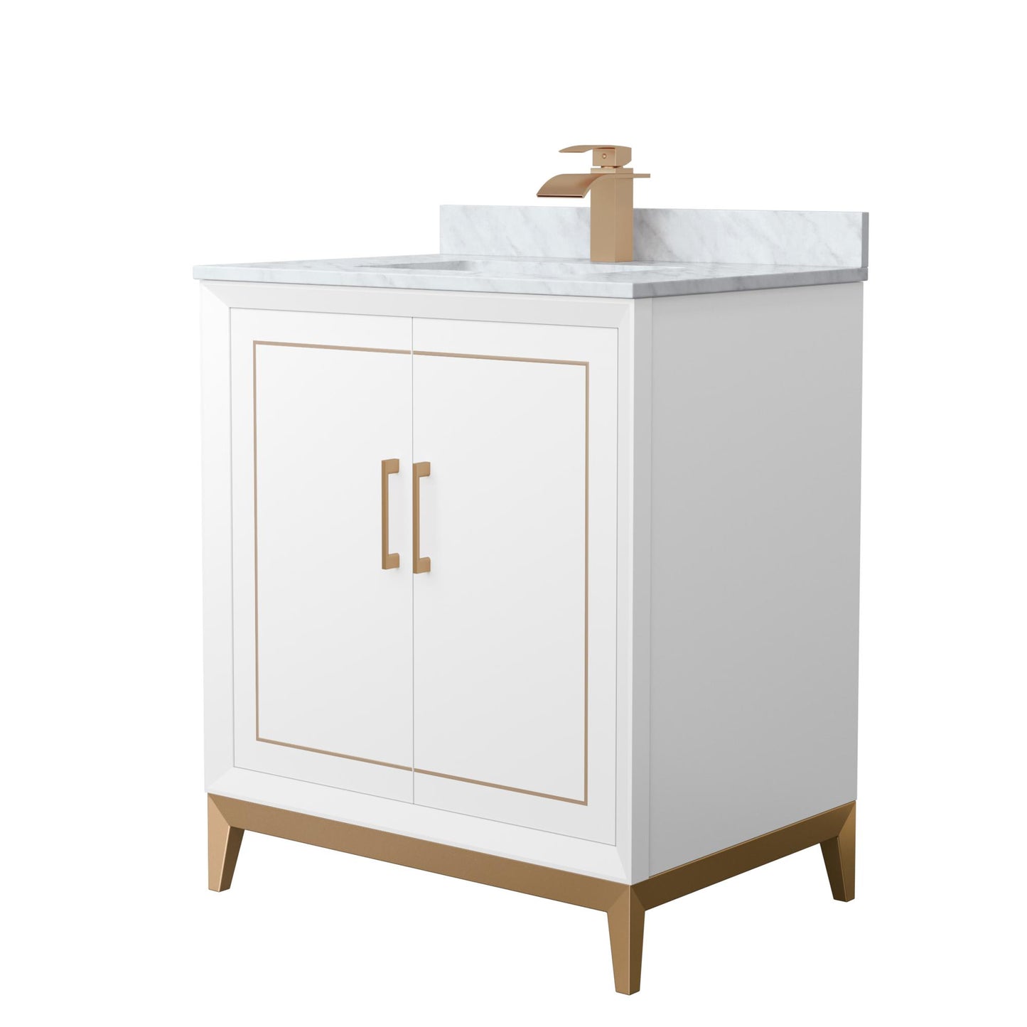 Marlena Bathroom Vanity with Countertop 30 inch Single Sink Single hole Faucet Setup