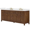 Custom image for Dark Walnut with Brushed Gold Trim / Carrara Cultured Marble / No Mirror