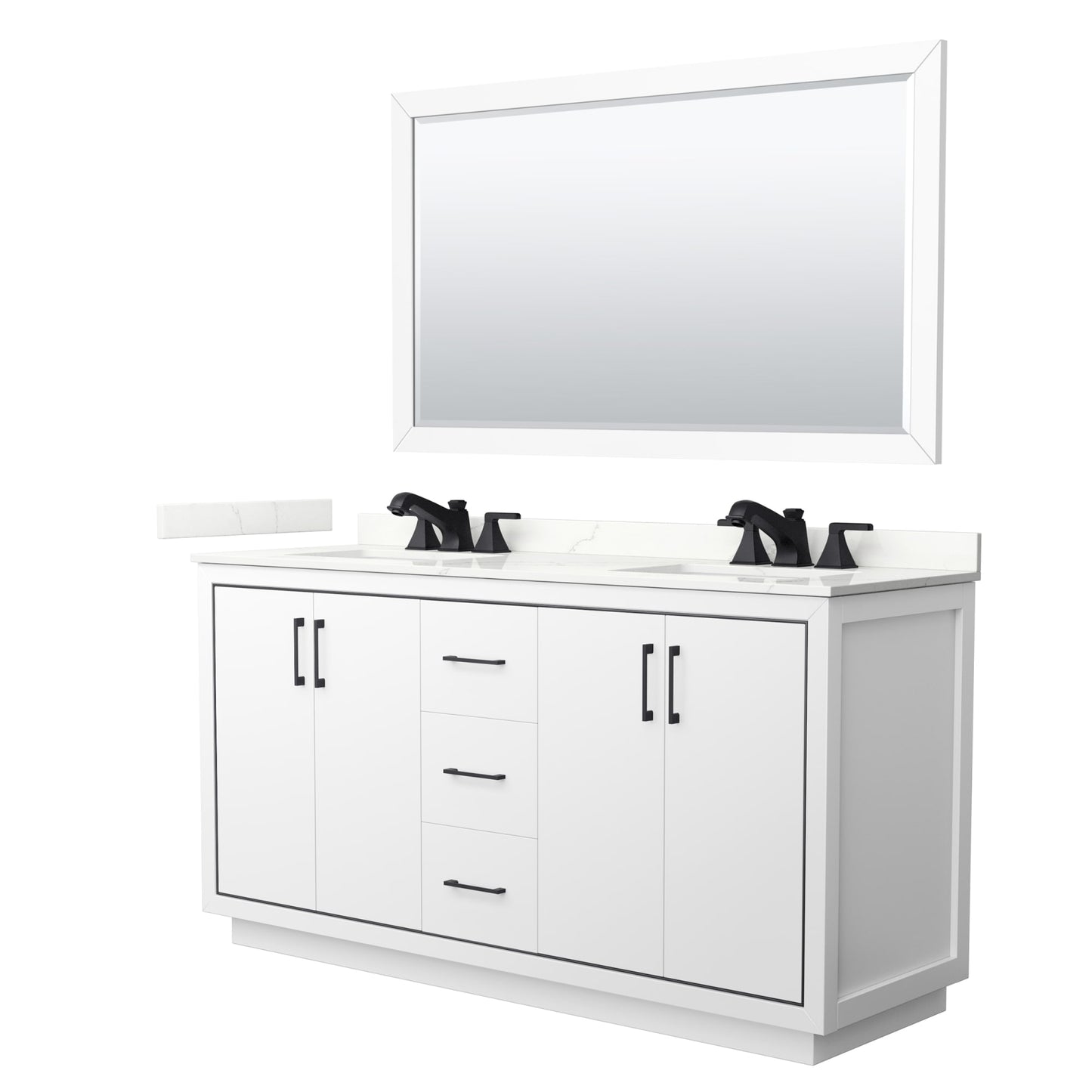 Icon Bathroom Vanity with Countertop 66 inch Double Sink 3-hole Faucet Setup