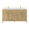 Custom image for Whitewashed Oak with Brushed Gold Trim / Giotto Quartz / No Mirror