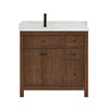 Custom image for Dark Walnut with Matte Black Trim / Carrara Cultured Marble / No Mirror