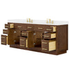Custom image for Dark Oak with Brushed Gold Trim / White Cultured Marble / No Mirror