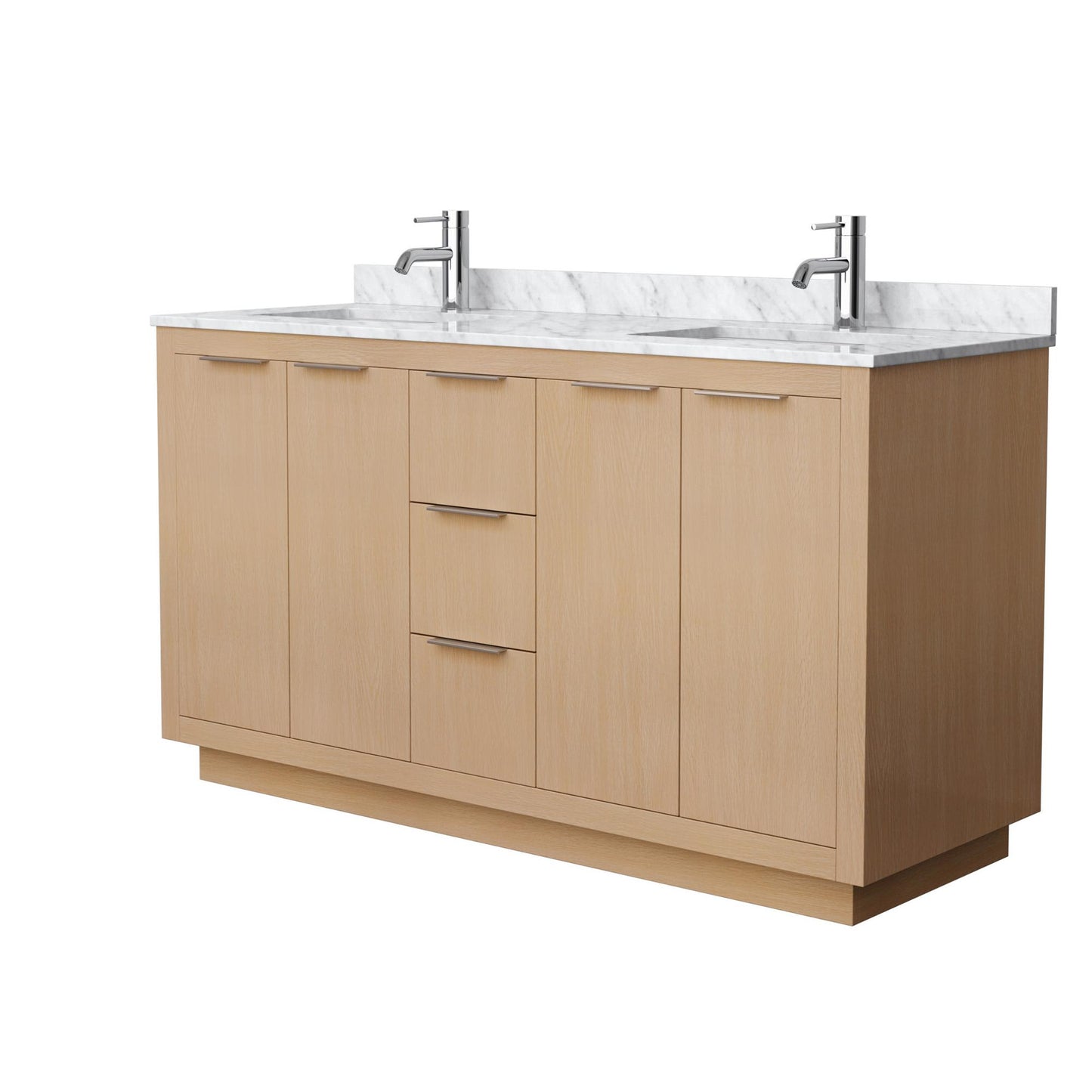 Maroni Bathroom Vanity with Countertop 60 inch Double Sink Single hole Faucet Setup