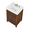 Custom image for Dark Walnut with Brushed Gold Trim / White Cultured Marble / No Mirror