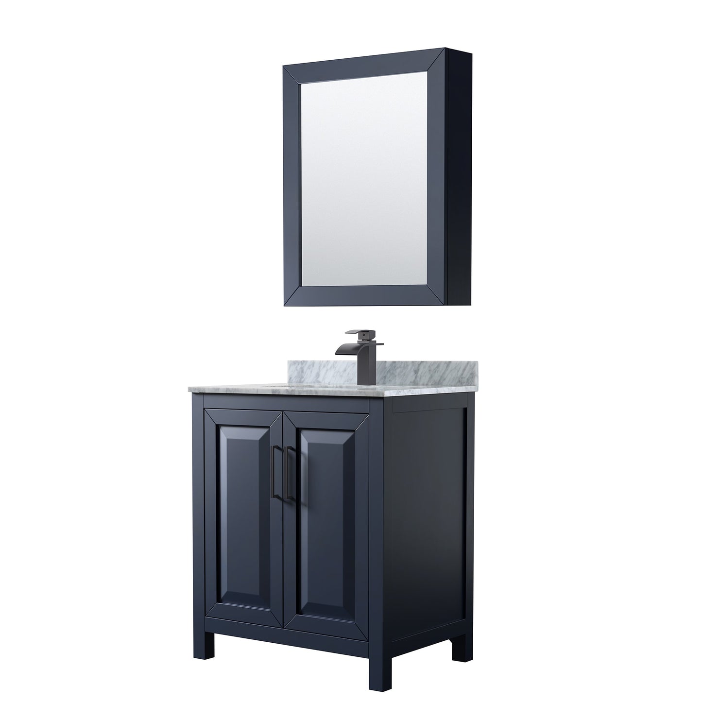 Daria Bathroom Vanity with Countertop 30 inch Single Sink Single hole Faucet Setup
