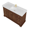 Custom image for Dark Walnut with Brushed Gold Trim / Giotto Quartz / No Mirror