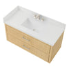 Custom image for Scandinavian Oak with Brushed Nickel Trim / White Quartz / No Mirror