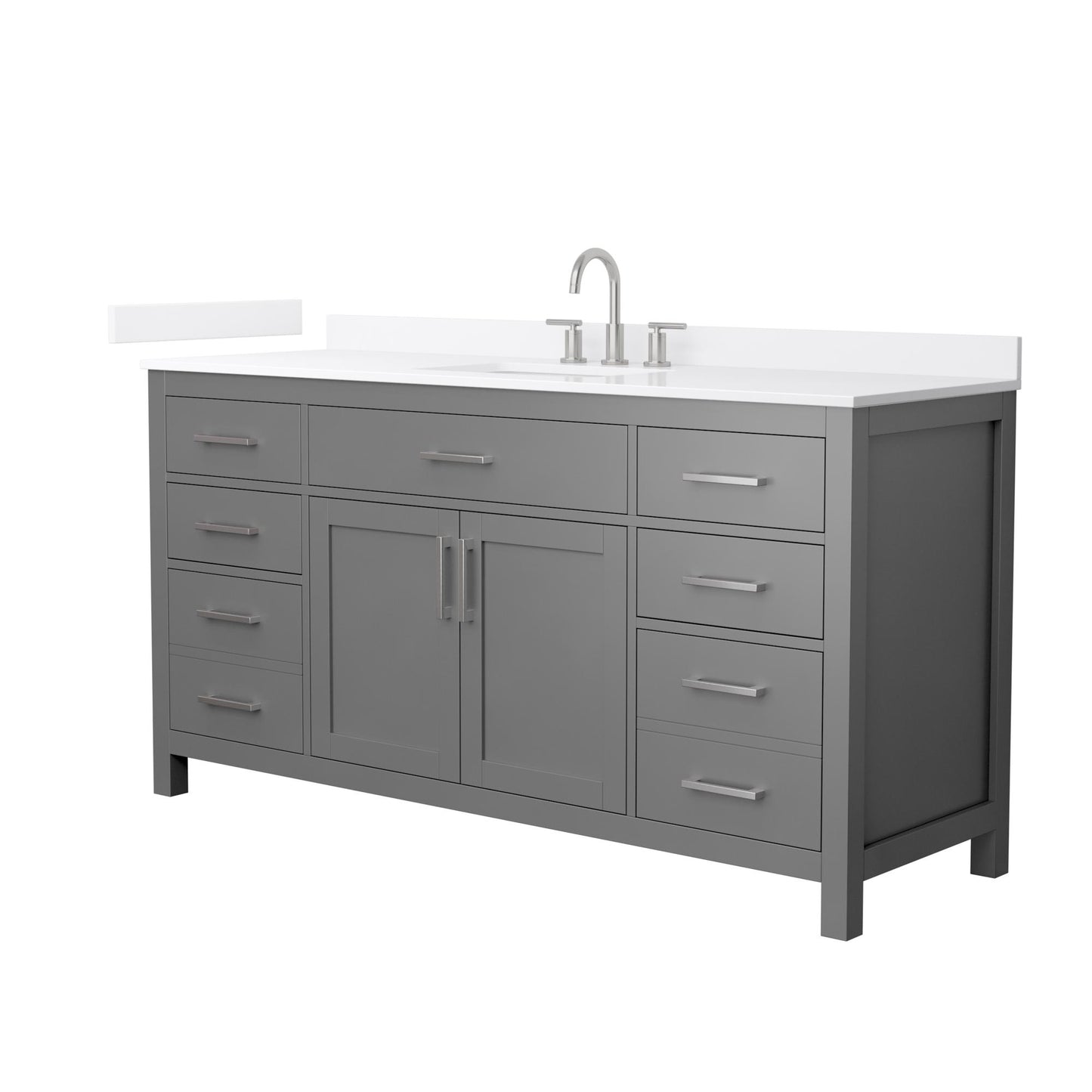 Beckett Bathroom Vanity with Countertop 66 inch Single Sink 3-hole Faucet Setup