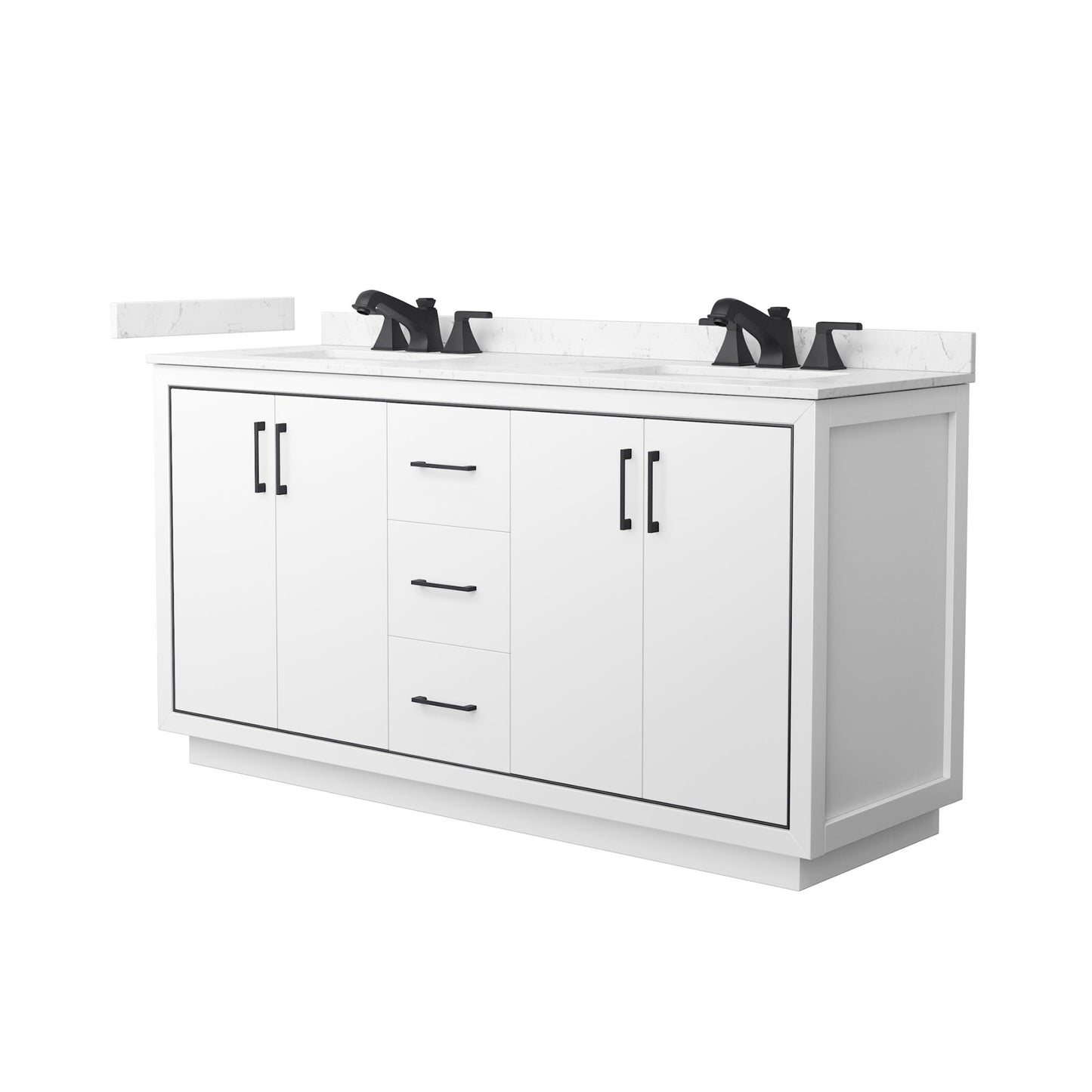 Icon Bathroom Vanity with Countertop 66 inch Double Sink 3-hole Faucet Setup
