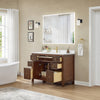 Custom image for Dark Walnut with Brushed Gold Trim / White Quartz / No Mirror