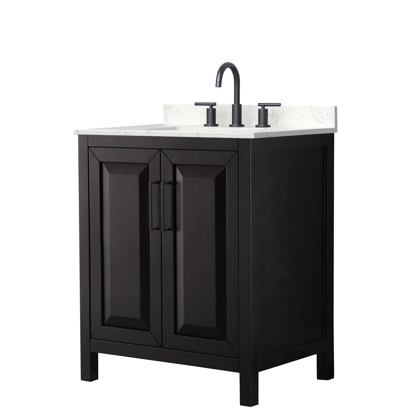 Daria Bathroom Vanity with Countertop 30 inch Single Sink 3-hole Faucet Setup