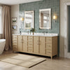 Custom image for White Oak with Brushed Nickel Trim / White Quartz / No Mirror