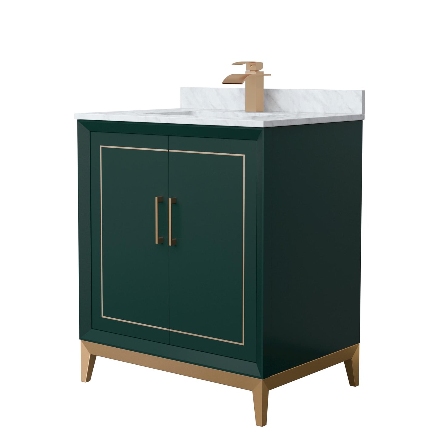 Marlena Bathroom Vanity with Countertop 30 inch Single Sink Single hole Faucet Setup