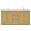 Custom image for Honey Oak with Brushed Gold Trim / Giotto Quartz / No Mirror