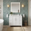 Custom image for White with Brushed Nickel Trim / Carrara Cultured Marble / No Mirror