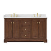 Custom image for Dark Walnut with Brushed Gold Trim / Carrara Cultured Marble / No Mirror
