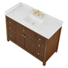 Custom image for Dark Walnut with Brushed Gold Trim / Giotto Quartz / No Mirror