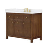 Custom image for Dark Walnut with Brushed Gold Trim / White Quartz / No Mirror