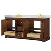 Custom image for Dark Walnut with Brushed Gold Trim / Carrara Cultured Marble / No Mirror