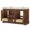 Custom image for Dark Walnut with Brushed Gold Trim / Giotto Quartz / No Mirror