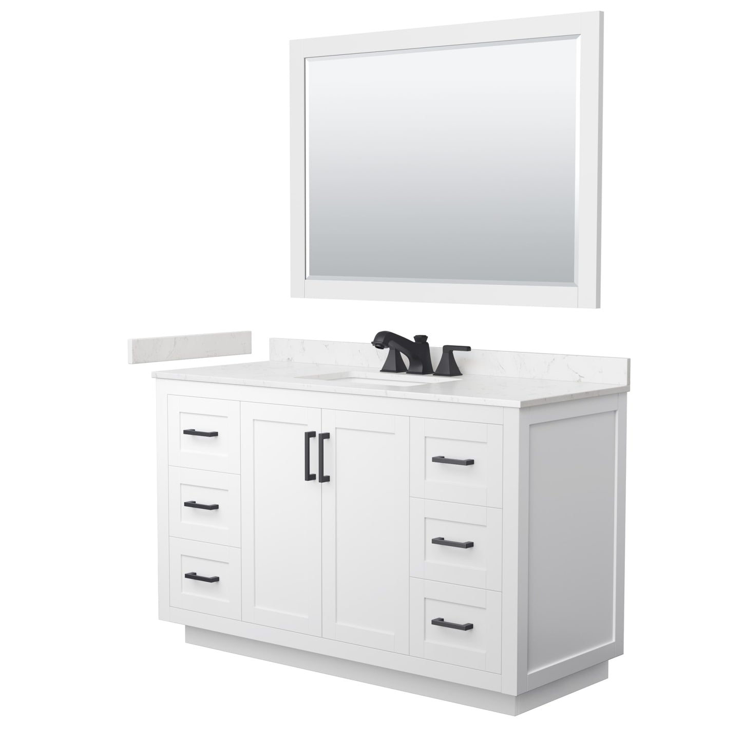 Miranda Bathroom Vanity with Countertop 54 inch Single Sink 3-hole Faucet Setup