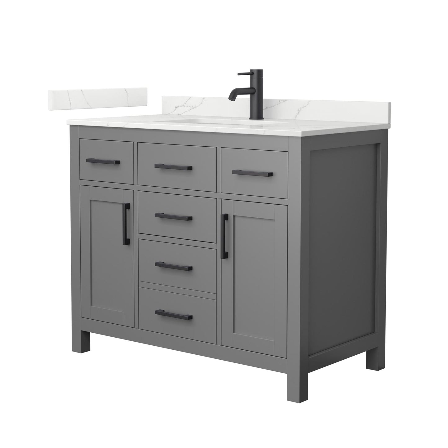 Beckett Bathroom Vanity with Countertop 42 inch Single Sink Single hole Faucet Setup