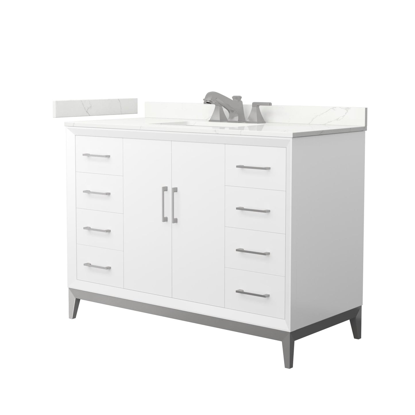 Amici Bathroom Vanity with Countertop 48 inch Single Sink 3-hole Faucet Setup