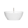 Custom image for White with Shiny White Trim and Brushed Nickel Faucet / 55