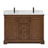 Custom image for Dark Walnut with Matte Black Trim / Carrara Cultured Marble / No Mirror