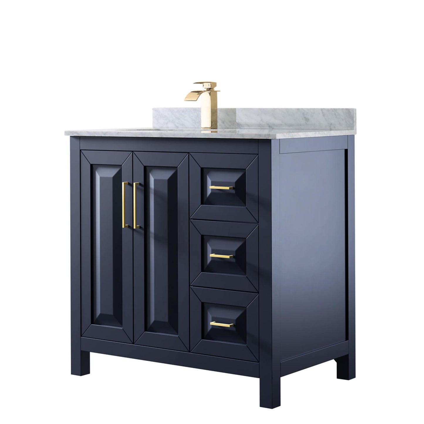 Daria Bathroom Vanity with Countertop 36 inch Single Sink Single hole Faucet Setup