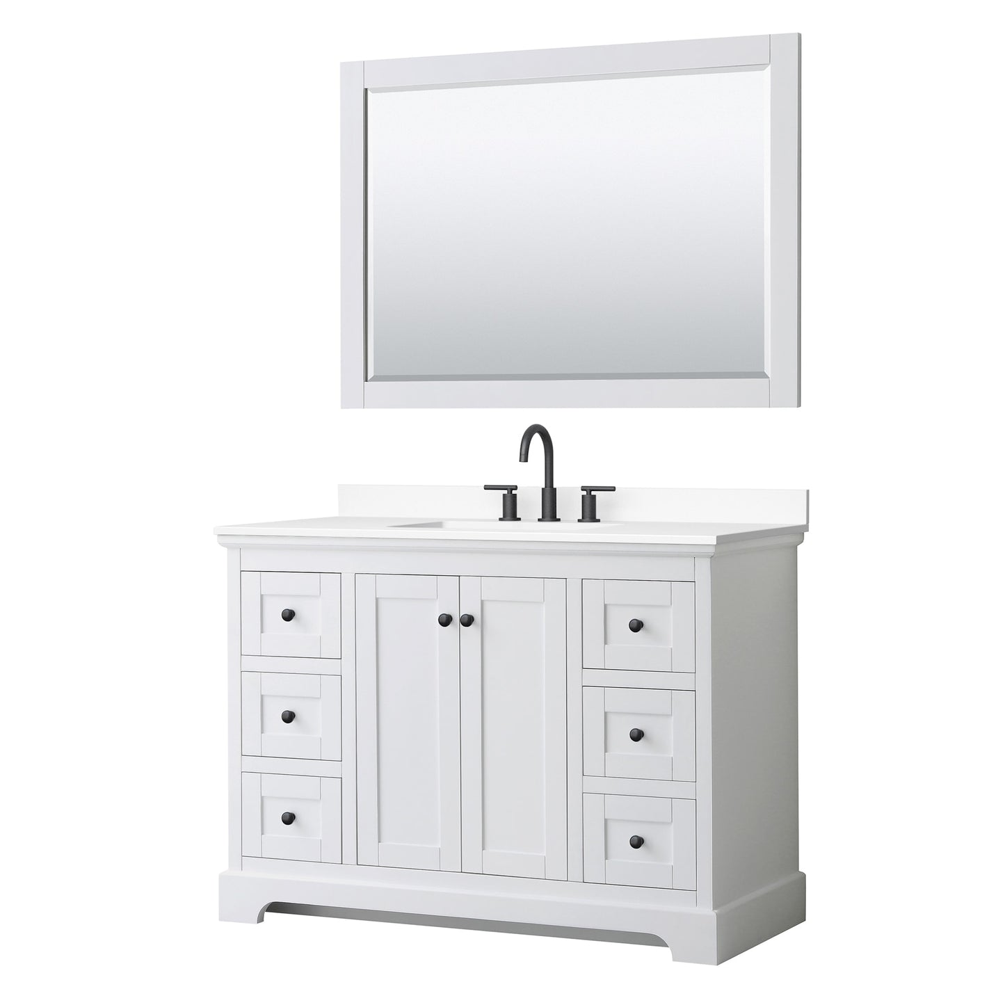 Avery Bathroom Vanity with Countertop 48 inch Single Sink 3-hole Faucet Setup