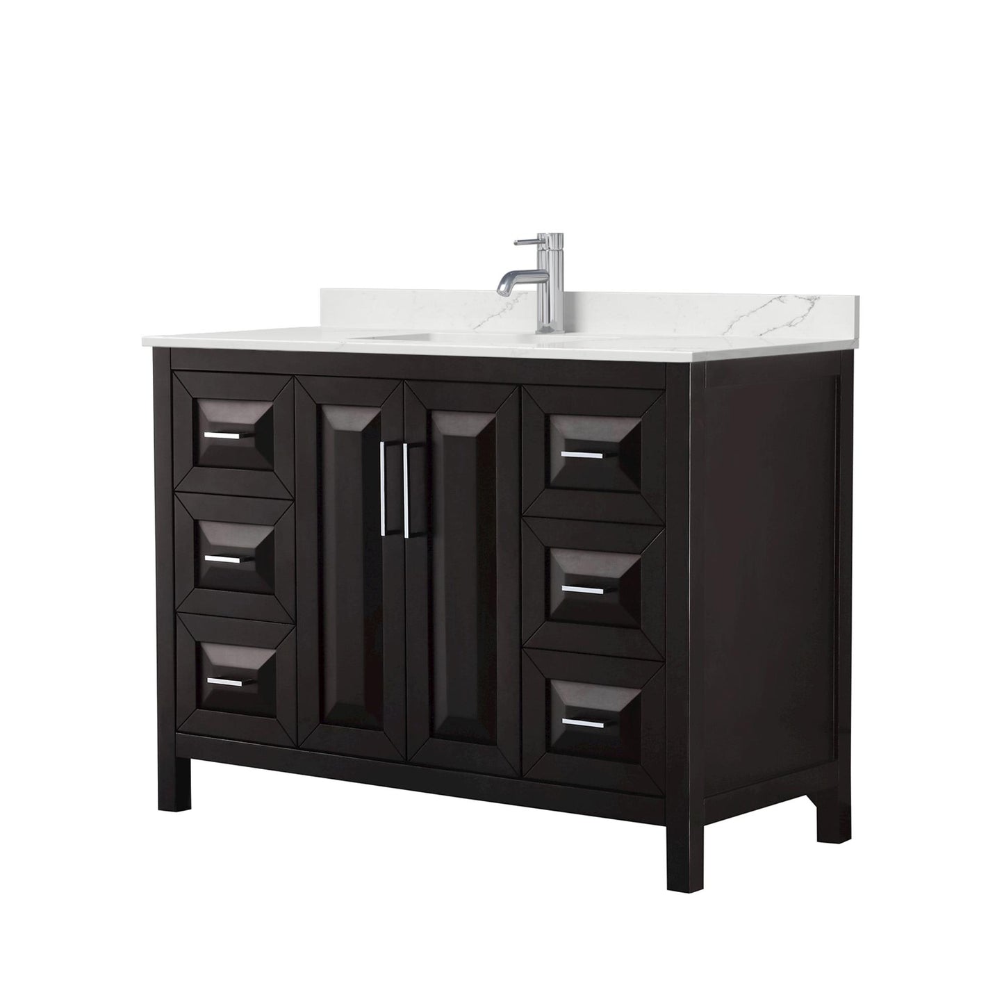 Daria Bathroom Vanity with Countertop 48 inch Single Sink Single hole Faucet Setup