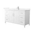 Custom image for White with Brushed Nickel Trim / White Cultured Marble / No Mirror