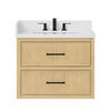 Custom image for Scandinavian Oak with Matte Black Trim / Giotto Quartz / No Mirror