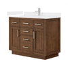 Custom image for Dark Oak with Brushed Nickel Trim / White Cultured Marble / No Mirror