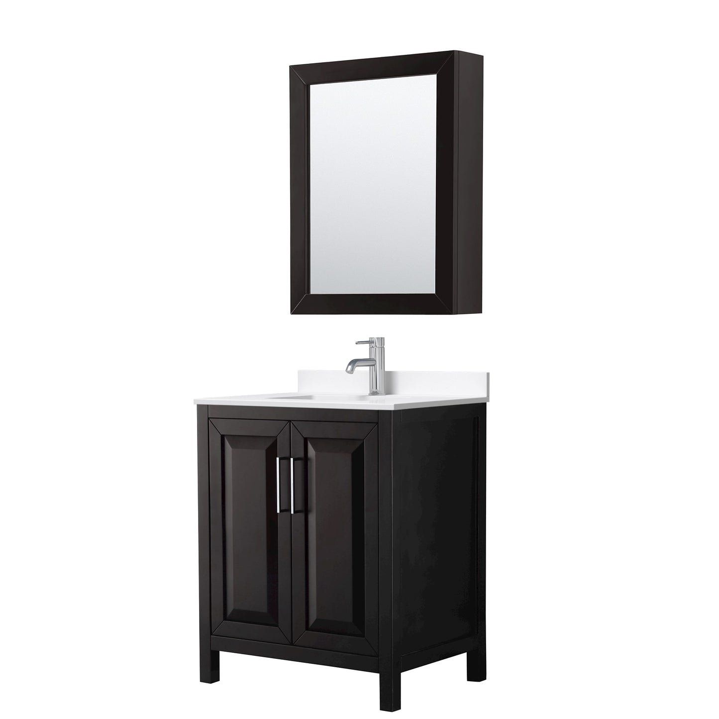 Daria Bathroom Vanity with Countertop 30 inch Single Sink Single hole Faucet Setup