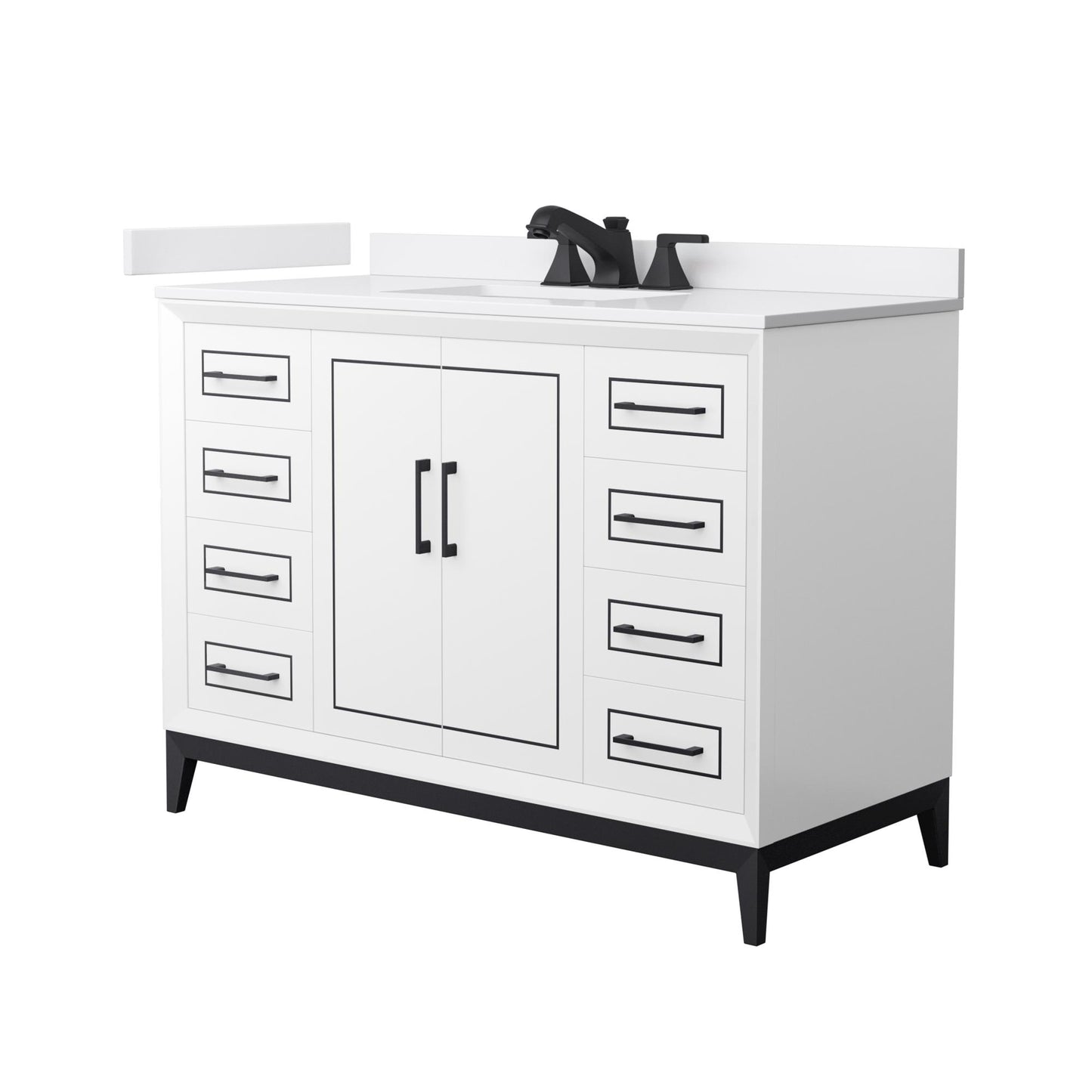 Marlena Bathroom Vanity with Countertop 48 inch Single Sink 3-hole Faucet Setup